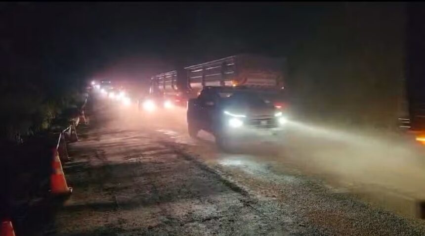 br-153-em-guarai-e-liberada-e-volta-a-funcionar-nos-dois-sentidos-apos-interdicao-por-risco-de-rompimento-de-barragem