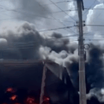 incendio-atinge-deposito-de-pneus-e-deixa-brigadista-ferido;-video