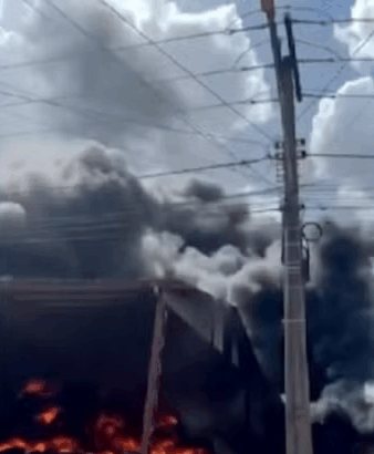 incendio-atinge-deposito-de-pneus-e-deixa-brigadista-ferido;-video