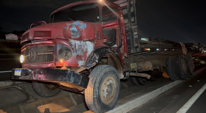 motorista-morre-apos-caminhao-sair-da-pista-e-bater-em-poste-na-br-153,-em-araguaina