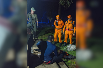 homem tenta-descer morro de-rapel-e precisa-ser-resgatado-por-bombeiros-e-policiais-no-tocantins