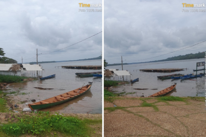 barracas-ficam-debaixo-d’agua-apos-nivel-do-rio-tocantins-subir-e-alagar-praia;-video