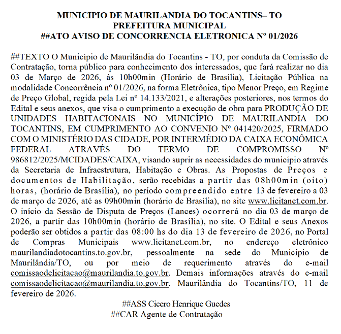 prefeitura-de-maurilandia-do-to-–-ato-aviso-de-concorrencia-eletronica-no-01/2026