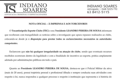 operacao-2o-tempo:-defesa-do-tocantinopolis-ec-afirma-que-recursos-recebidos-tiveram-finalidade-esportiva
