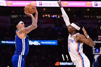 gui-santos-alcanca-100-bolas-de-tres-na-nba-em-derrota-dos-warriors-para-o-timberwolves