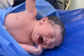 recem-nascido-nao-larga-medico-e-momento-viraliza;-veja-o-momento!