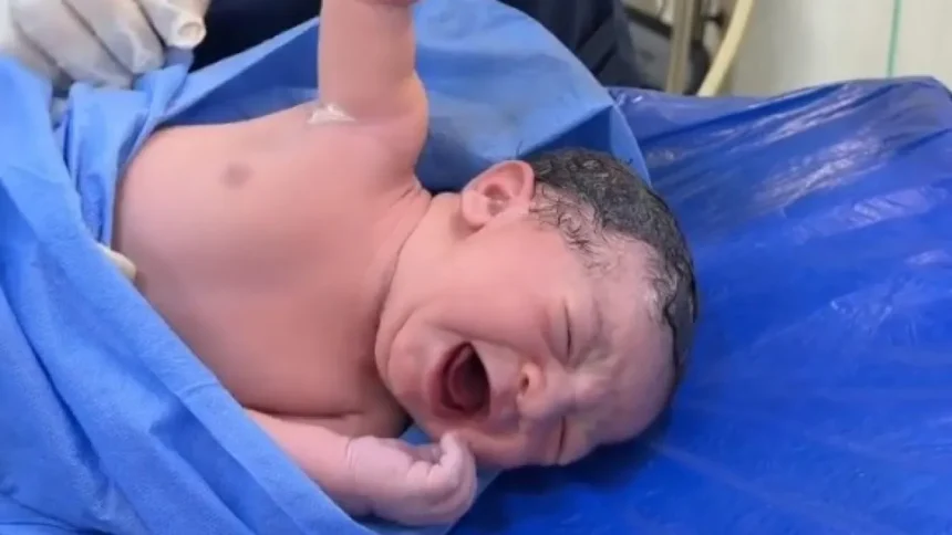 recem-nascido-nao-larga-medico-e-momento-viraliza;-veja-o-momento!