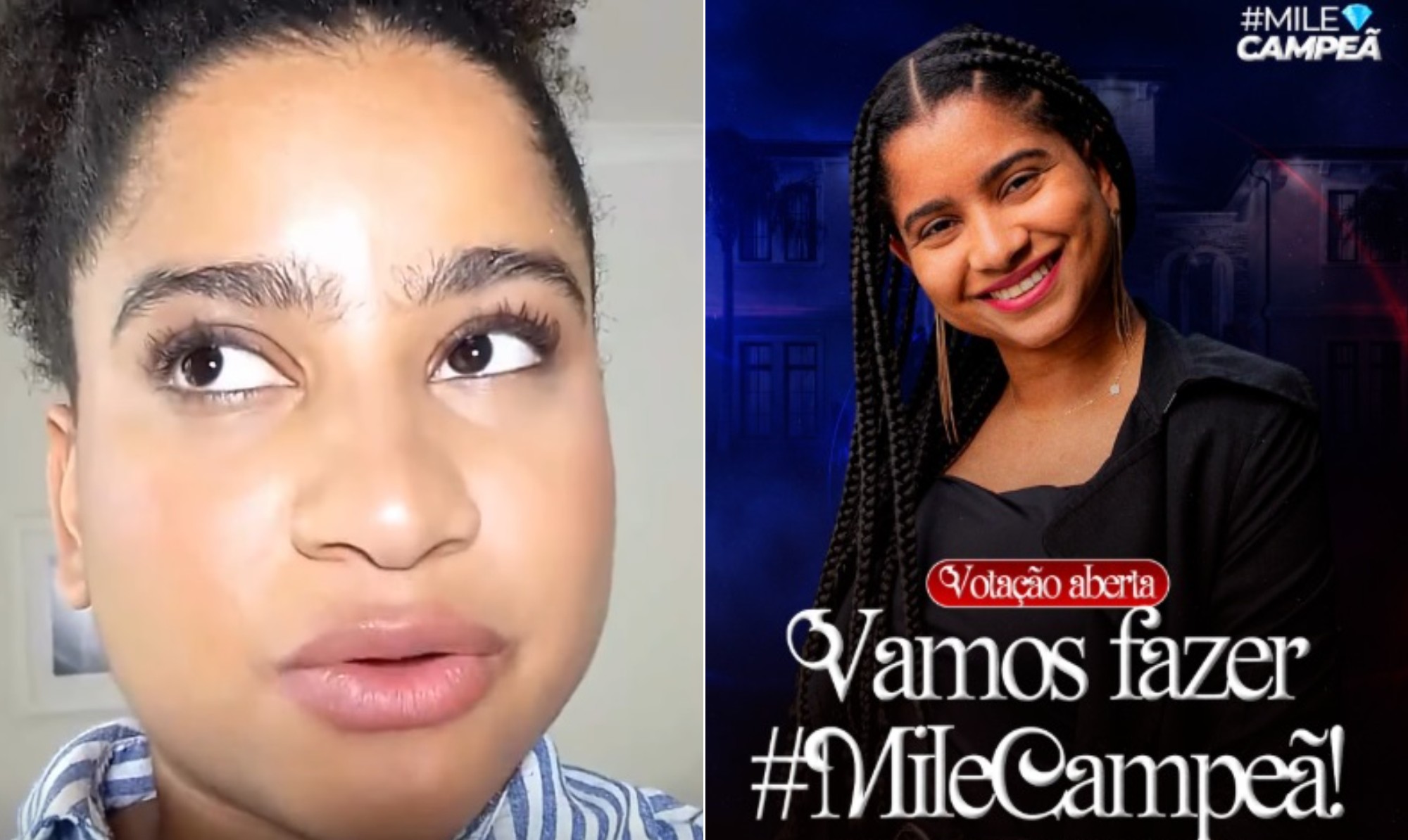vice-campea-do-‘bbb-26’,-tia-milena-pede-votos-para-a-irma-gemea-em-reality-nos-eua:-‘me-ajudem’