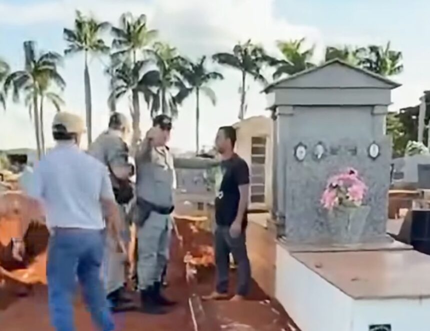 prefeitura-de-rio-verde-e-policia-militar-viram-alvo-de-criticas-apos-prisao-de-influenciador-em-cemiterio-publico;-confira-o-video