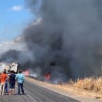 colisao-entre-carretas-provoca-incendio,-deixa-um-morto-e-interdita-totalmente-a-br-153-em-colinas-do-tocantins